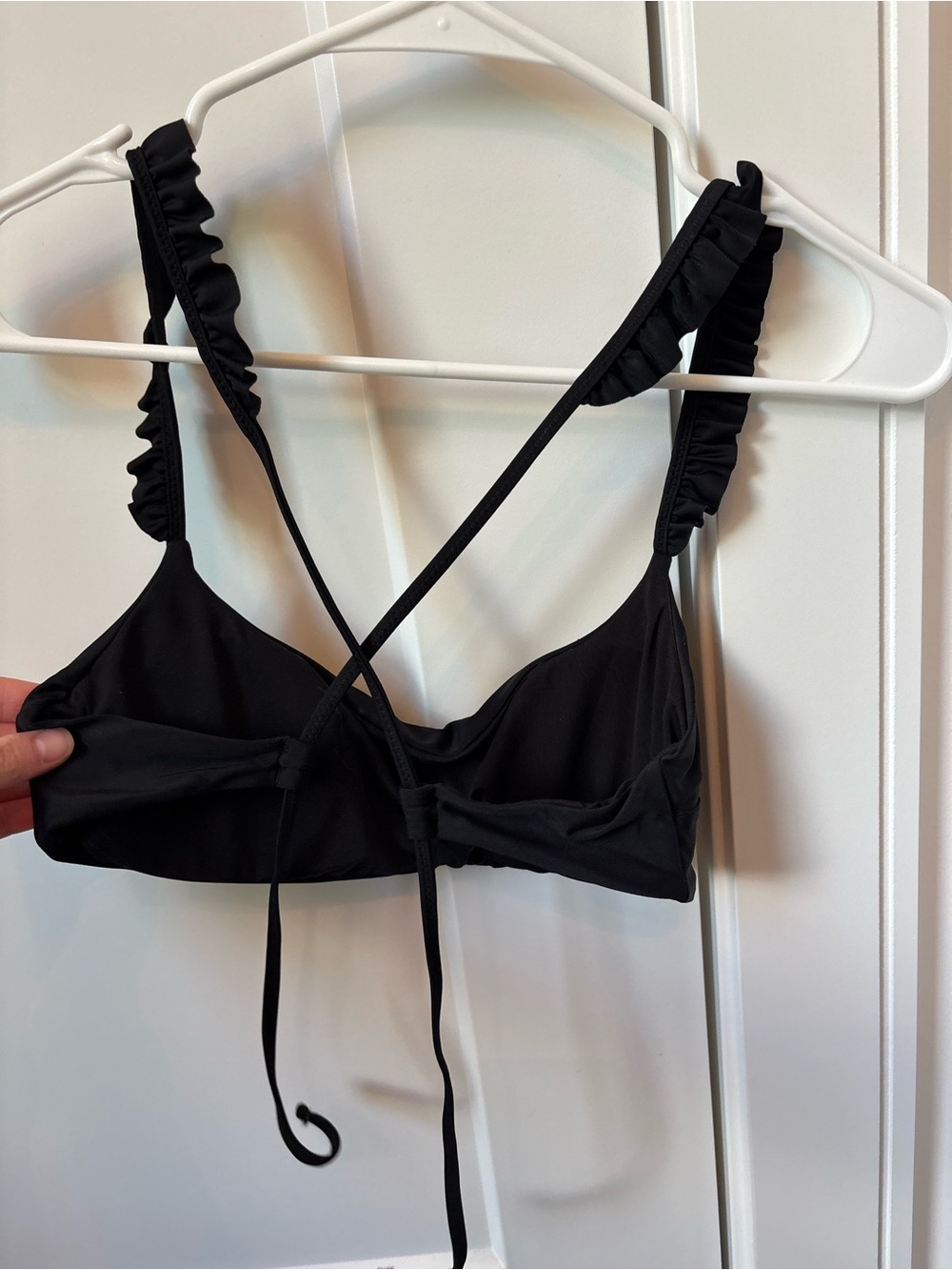 Black Ruffle Strap Bikini - Picture 3 of 3